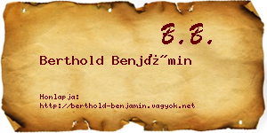 Berthold Benjámin névjegykártya