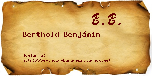 Berthold Benjámin névjegykártya