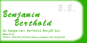 benjamin berthold business card